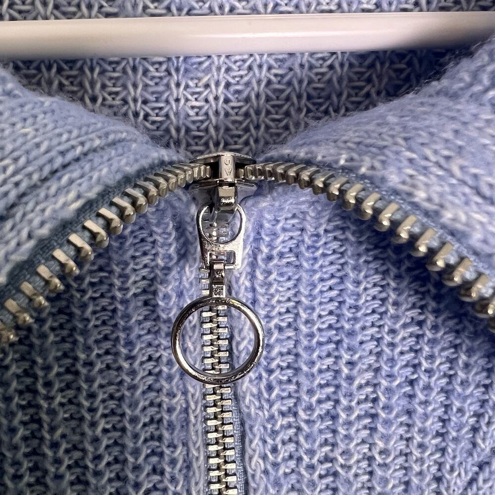 Talbots Womens 1/4 Zip Up Pullover Sweater Plus Sz 2X Blue Cable knit Office - Picture 9 of 12